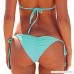 SEASUM Womens Sexy Brazilian Ruched Semi Thong Bikini Bottom Women Tie Side Scrunch Swimsuit Candy Blue B07FFWG18L